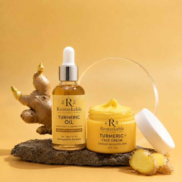 Vegan Remarkable Turmeric Skincare Duo – Turmeric Oil & Face Cream