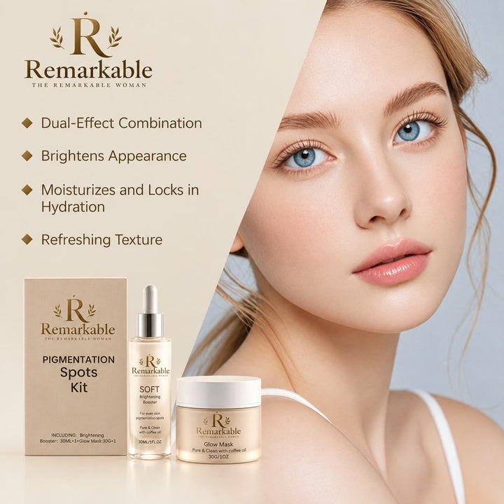 Remarkable Vegan Pigmentation Spots Kit – Brightening Booster & Glow Mask